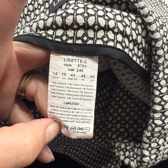 LISETTE L Montreal Black and white Stretch Women's Pull On Size 14 - Picture 5 of 5